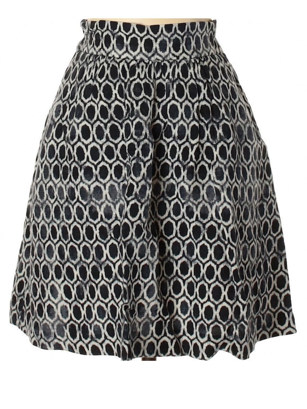 Ann Taylor Geometric Skirt Pockets A-Line Stretch Waist Loft Womens Small